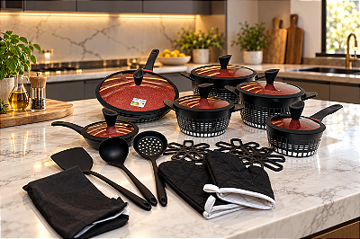 Conjunto Gourmet Premium Antiaderente 22 Peças